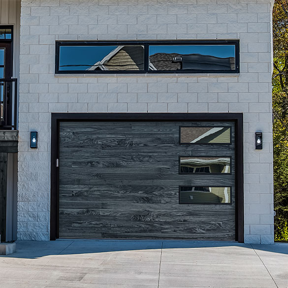 Garage Door with Planks